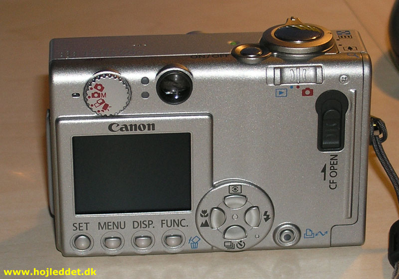 Her ses bagsiden med de relativt få indstillingsmuligheder. 
